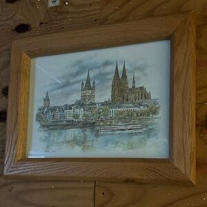 Framed Cathedral Watercolor Art